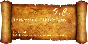 Iczkovits Ciklámen névjegykártya